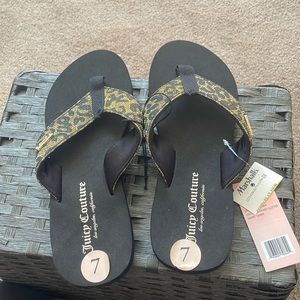 Cheetah Juicy Couture Flip Flops Size 7
